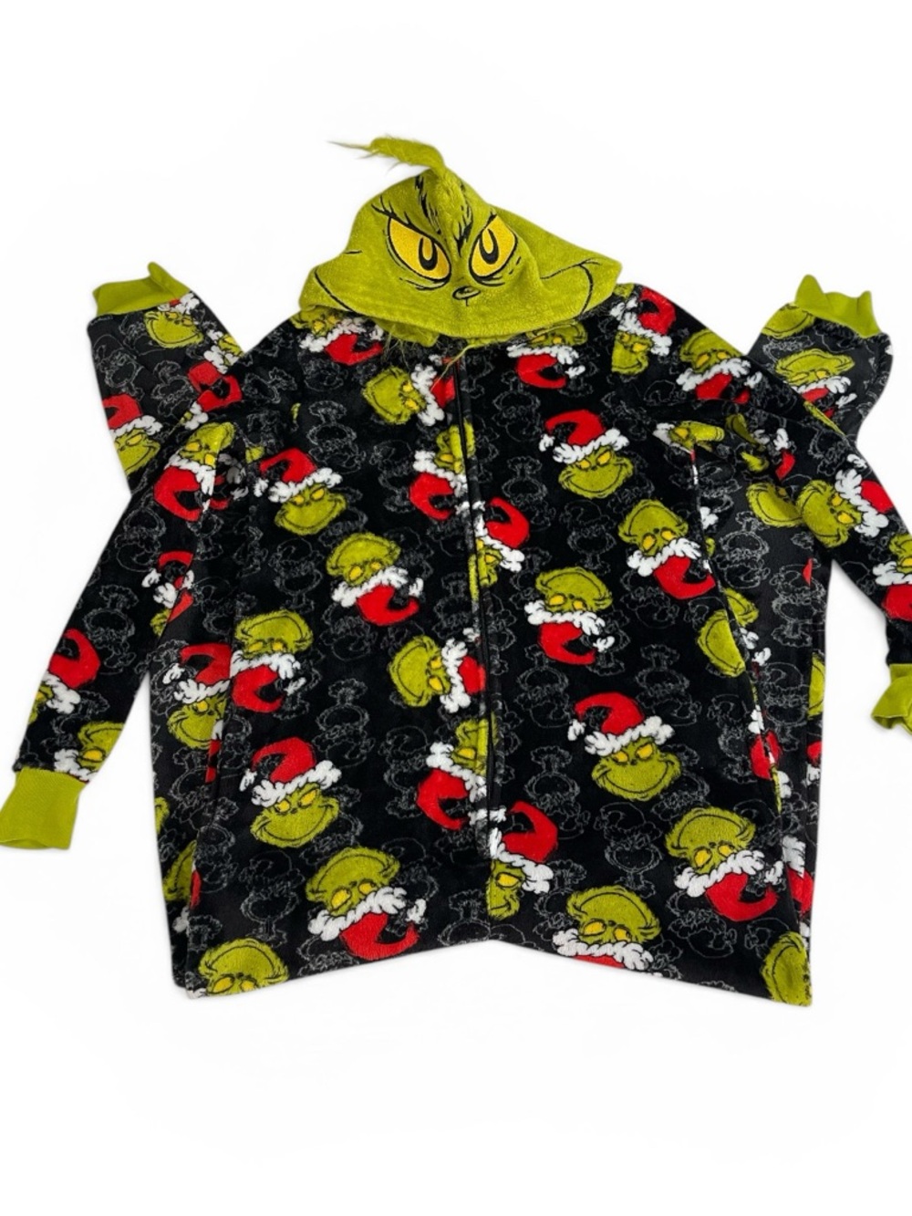 Dr. Seuss's The Grinch One Piece Pajamas Adult Size Small (Size 4/6) Christmas